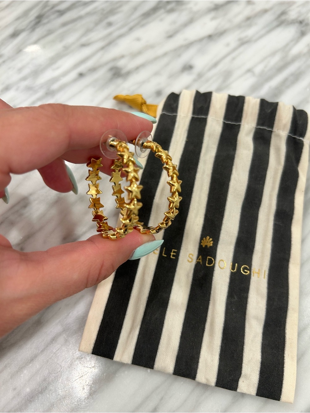 Lele Sadoughi Gold Star Hoop Earrings